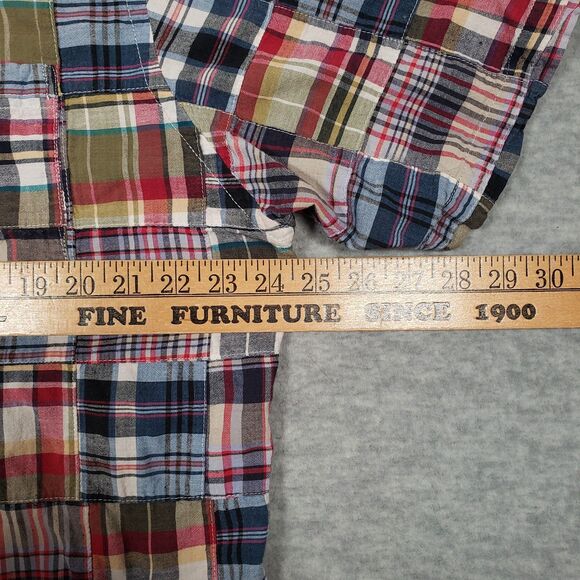 Todd Snyder Patchwork Madras Guayabera Shirt‎ Mens XL Multi Plaid Retro Cuban - Picture 5 of 6